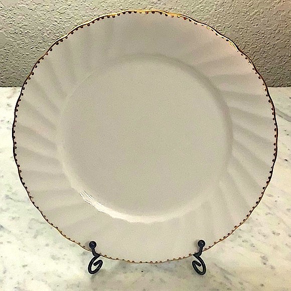 OLD GRECIAN FLUTE SALAD PLATE VINTAGE GLADSTONE MADE IN ENGLAND 8 1/4 INCH - Picture 4 of 8
